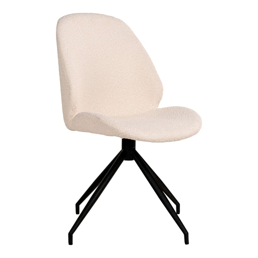 QUVIO Eetkamerstoel Monte Carlo - Bouclé - Wit - Draaibaar - Set van 2