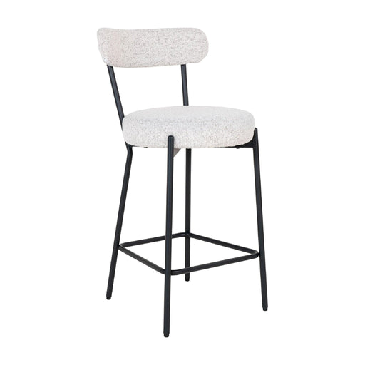 Nest of Nora Barkruk Jaro - bouclé met zwarte poten - Stalen frame - Wit