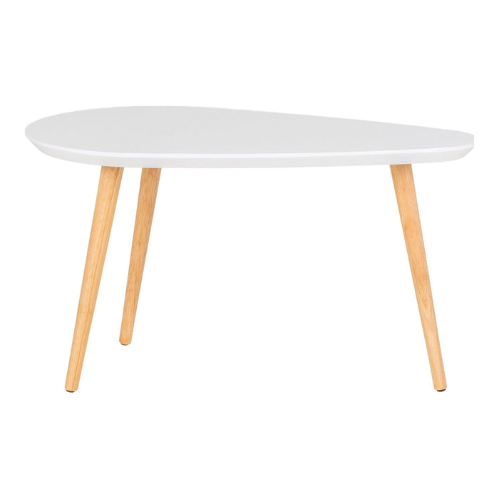 QUVIO Salontafel Riga - Wit met natuurlijke poten - 40x70x40 cm - MDF