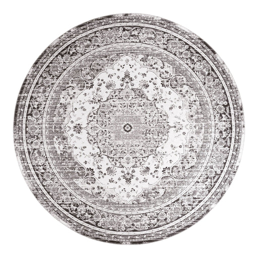 QUVIO Ronde Vloerkleed Havana - Zwart/Wit - 200 cm