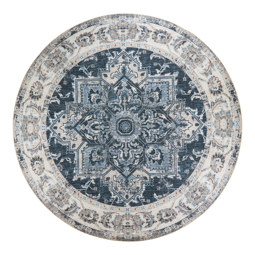 QUVIO Havana Vloerkleed - Blauw - 200 cm Diameter
