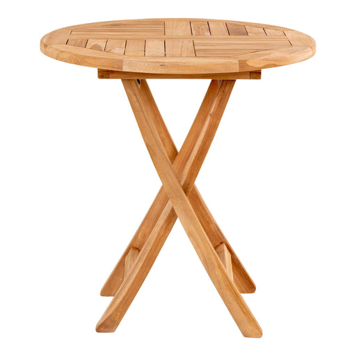 QUVIO Bijzettafel - Teak hout - Diameter 70 cm - Hoogte 75 cm