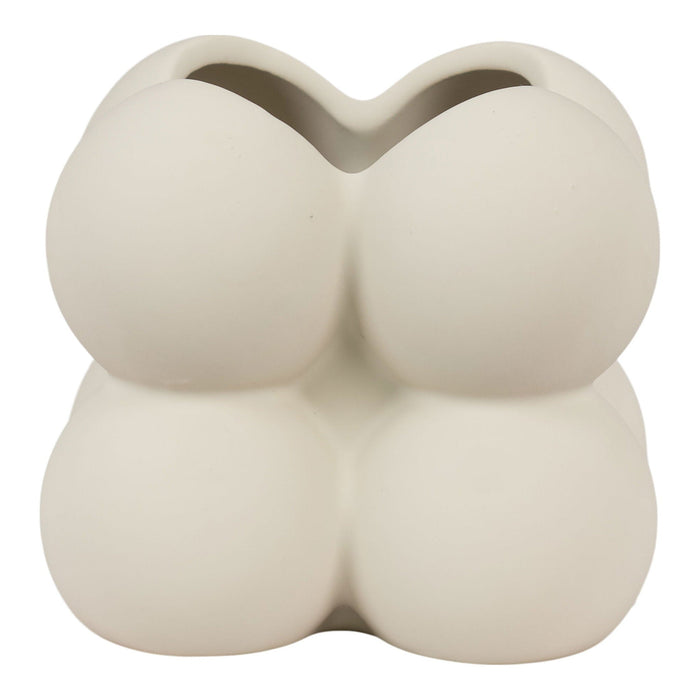 QUVIO Bloempot Keramisch Grijs 9x9x8 cm