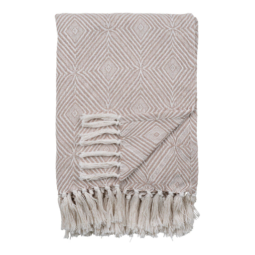 QUVIO Plaid Lisbon - 100% Katoen - Ivoor/Beige - 130x160 cm