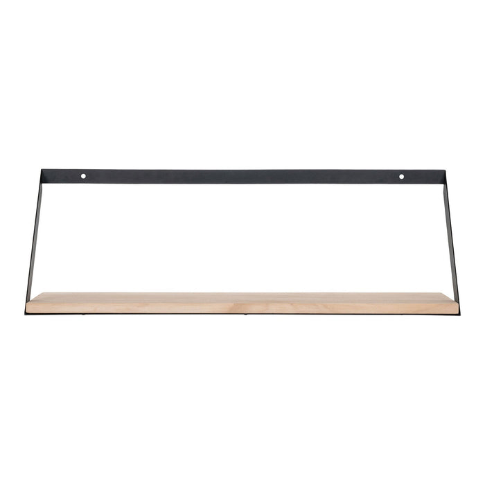 QUVIO Wandplank Genève - Staal en Dennenhout - 55x14x18 cm - Natuurlijke Kleur