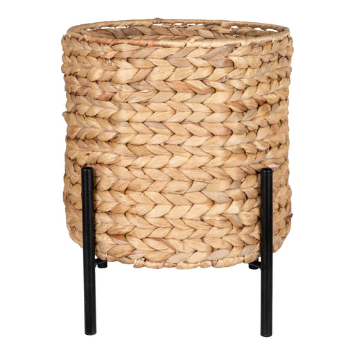 QUVIO Plantenbak - Natuurlijke Vlas - Modern Design - 23,5x23,5x29 cm