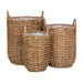 QUVIO Manden met handvaten - Naturel- Zeegras - Set van 3