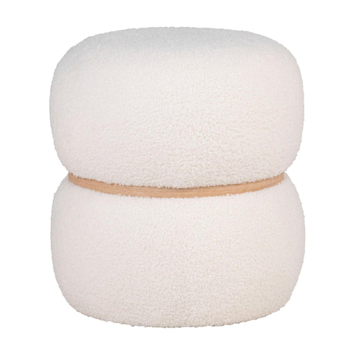 Nest of Nora Ronde poef teddy Ø38x41 cm - Wit