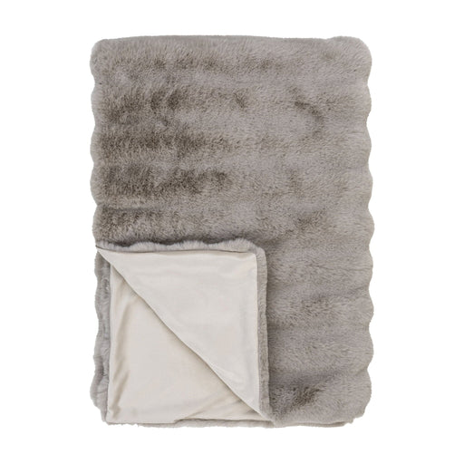 QUVIO Zachte plaid - Polyester - 130x180 cm - Grijs