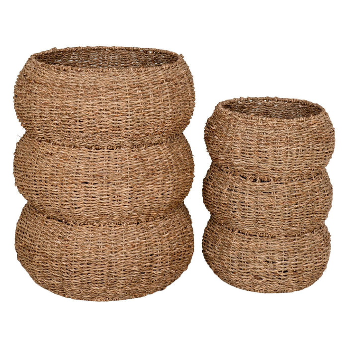 Nest of Nora Opbergmanden set van 2 - ronde vormen - Zeegras - Natural