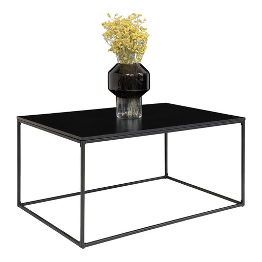 QUVIO Salontafel Gothenburg - Zwart - 60x90x45 cm - Staal en Spaanplaat