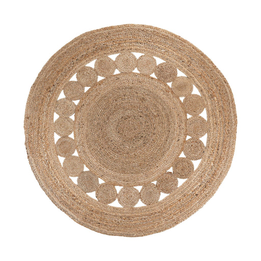 QUVIO Bohemian vloerkleed - Jute - Ø150 cm - Naturel