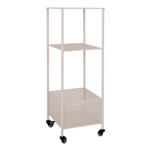 QUVIO Metalen Trolley - Drie planken - Zandkleurig - 35x35x106 cm