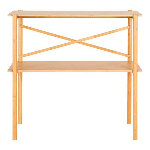 QUVIO Bijzettafel - Bamboe - 83x32x80,5 cm - Naturel