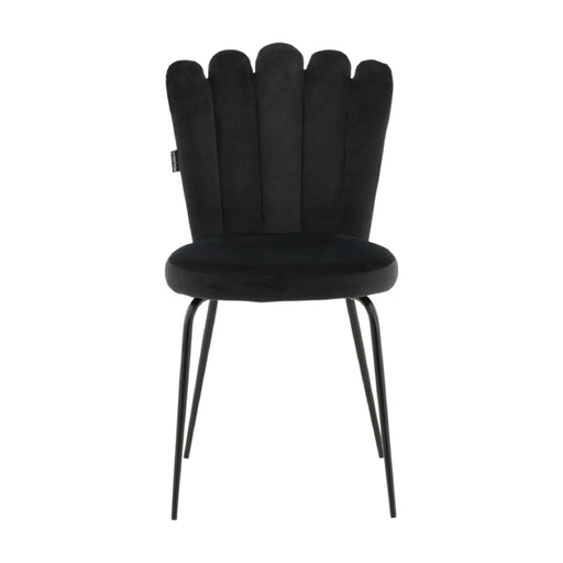 QUVIO Semo Stoel 2-pack - Zwart Fluweel - Moderne eetkamerstoelen