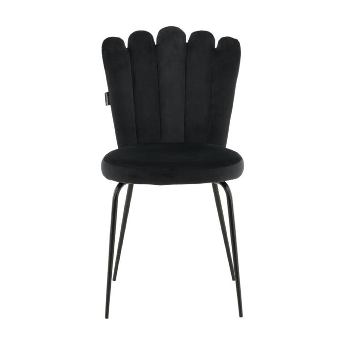 QUVIO Semo Stoel 2-pack - Zwart Fluweel - Moderne eetkamerstoelen