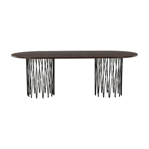 QUVIO Eettafel Ovaal - Zwart Mocca Fineer