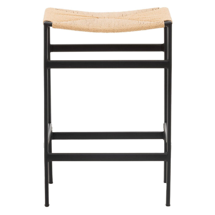 QUVIO Riva Barkruk 2-pack - Scandinavisch design - Zwart/Nature