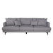 QUVIO Gano Bank - Scandinavisch Design - Zwart en Grijs - 3-Zitsbank