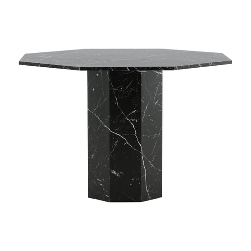 QUVIO Eettafel - Zwart marmerpatroon - Elegant en duurzaam ontwerp
