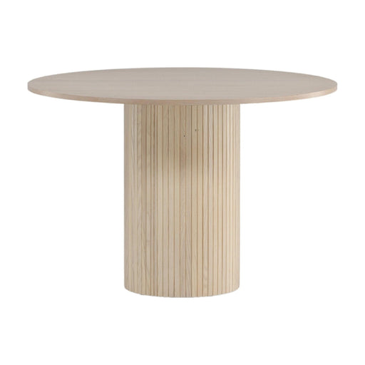 QUVIO Ronde eettafel Whitewash MDF en fineer