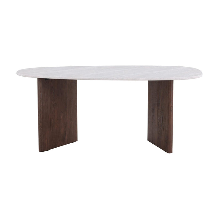 QUVIO Eettafel Firo - Scandinavisch design - Lichtgrijs betonlook - 180x90 cm
