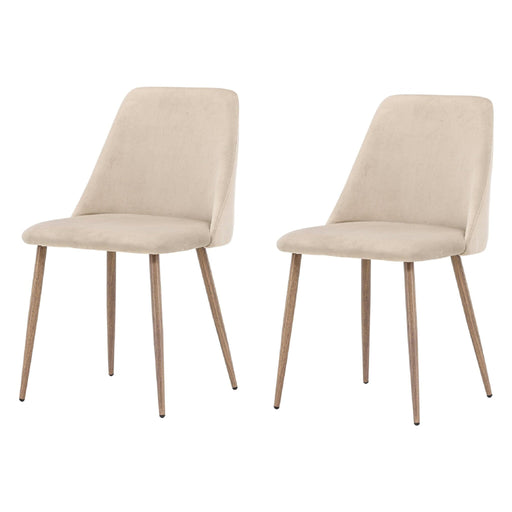 Set van 2 - Nest of Nora Fluwelen Eetkamerstoelen Nila - Walnoot / Mocca / Bruin