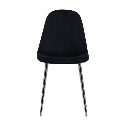 QUVIO Yira Eetkamerstoelen 2-pack - Zwart Fluweel - Chroom Poten
