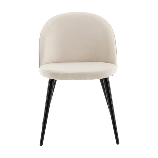 QUVIO Brivo Matstoel 2-pack - Beige fluweel