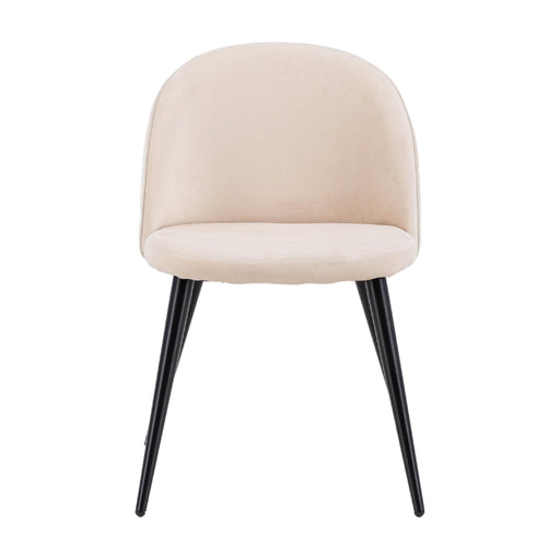 QUVIO Liti Eetkamer stoel 2-pack - Zacht Fluweel - Zwart Beige