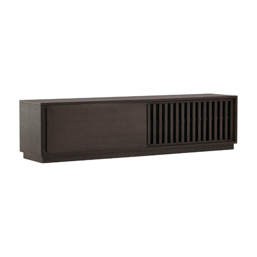 Nest of Nora TV meubel Kaia - met schuifdeur - geribd design - Mocca