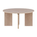 QUVIO Salontafel Whitewash Hout - Ronde Blikvanger