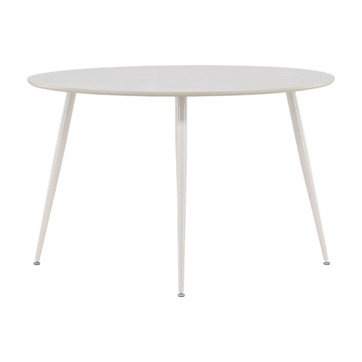 QUVIO Eettafel 120 cm - Ronde beige tafel - Stijlvol en functioneel ontwerp