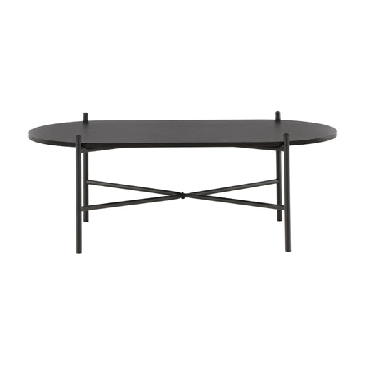 QUVIO Olav Salontafel - Scandinavisch ontwerp - Zwart MDF en Staal