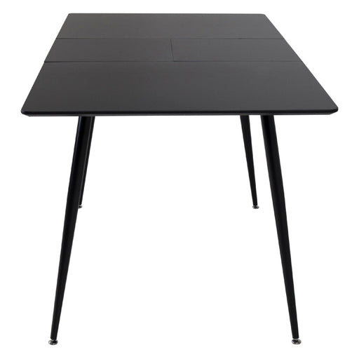 QUVIO Eettafel Uitschuifbaar - Zwart MDF Tafelblad - Stalen Poten