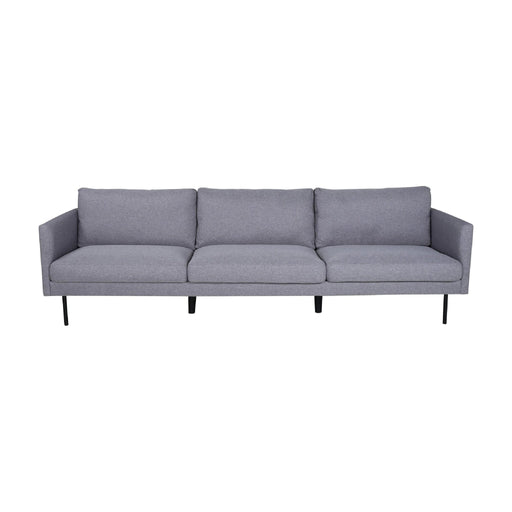 QUVIO 3-zitsbank - Scandinavisch design - Grijze stof - Zwarte metalen poten
