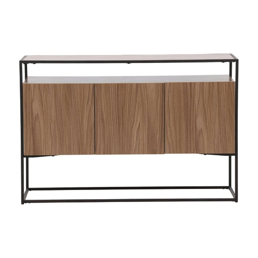 QUVIO Kast - Veelzijdige Opbergruimte - Zwart Walnoot MDF - Modern Design