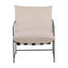 QUVIO Moderne Fauteuil - Zwart staal - Wit linnen - Comfort en stijl
