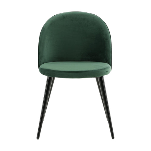 QUVIO Eetkamerstoelen 2 pack - Velvet - Comfortabele eetkamerstoelen - Zwart en mosgroen