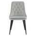 QUVIO Velvet Deluxe Eetkamerstoelen set van 2 - Lichtgrijs fluweel - Zwarte poten