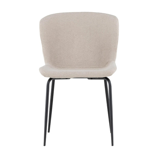 QUVIO Eetkamerstoelen set van 2 - Scandinavisch design - Zwart en beige bouclé