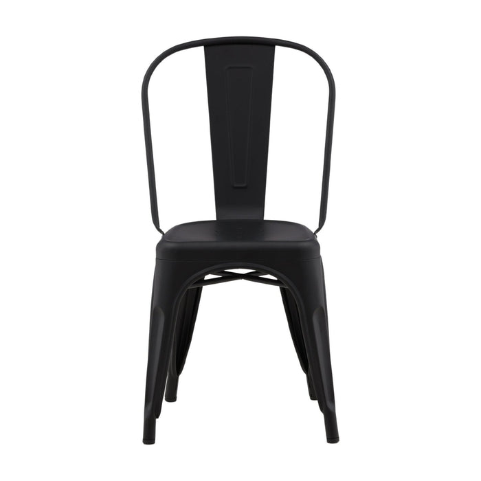 QUVIO Eetkamerstoelen set van 4 - Klassiek Modern Design - Mat Zwart Staal