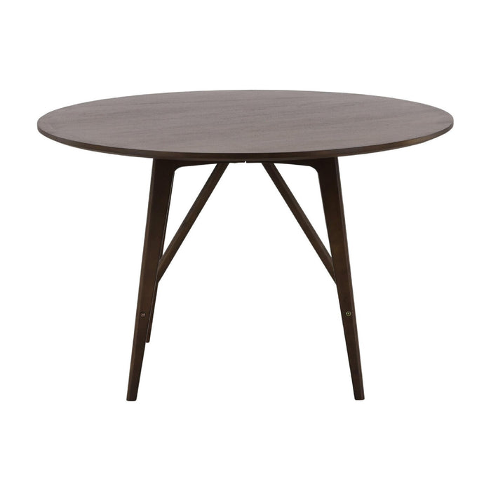 QUVIO Ronde Eettafel - Walnootkleurige Afwerking - Moderne Uitstraling