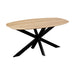 QUVIO Eettafel Sofia - Deens ovaal - 160x90 cm - Stalen kruispoot - FSC-gecertificeerd mangohout - Naturel