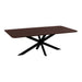 QUVIO Eettafel Sofia - Rechthoekig - Stalen kruispoot - FSC-gecertificeerd mangohout - 180×90 cm - Walnoot bruin
