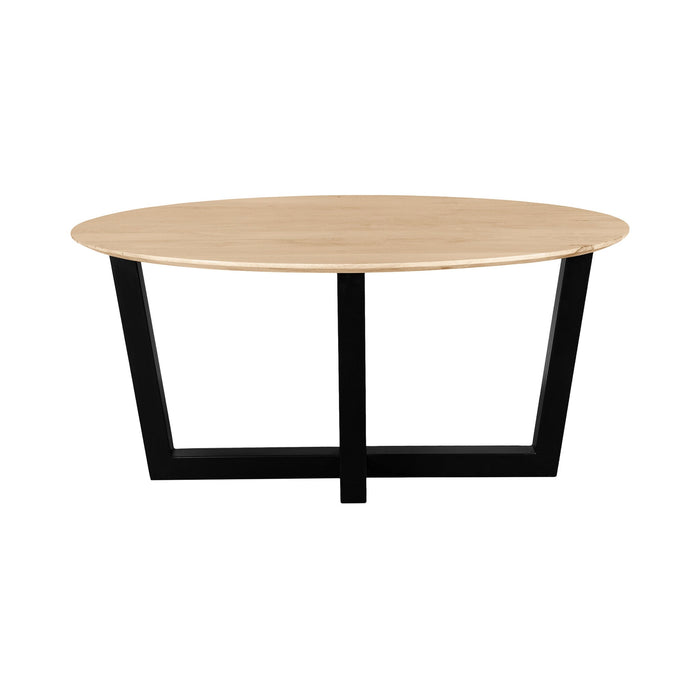QUVIO Eettafel Sofia - Ovaal - 160x90 cm - W-poot - FSC gecertificeerd mangohout - Naturel