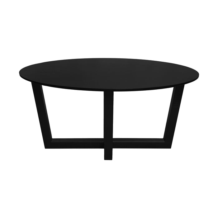 QUVIO Eettafel Sofia - Ovaal - 160x90 cm - W-poot - FSC gecertificeerd mangohout - Zwart