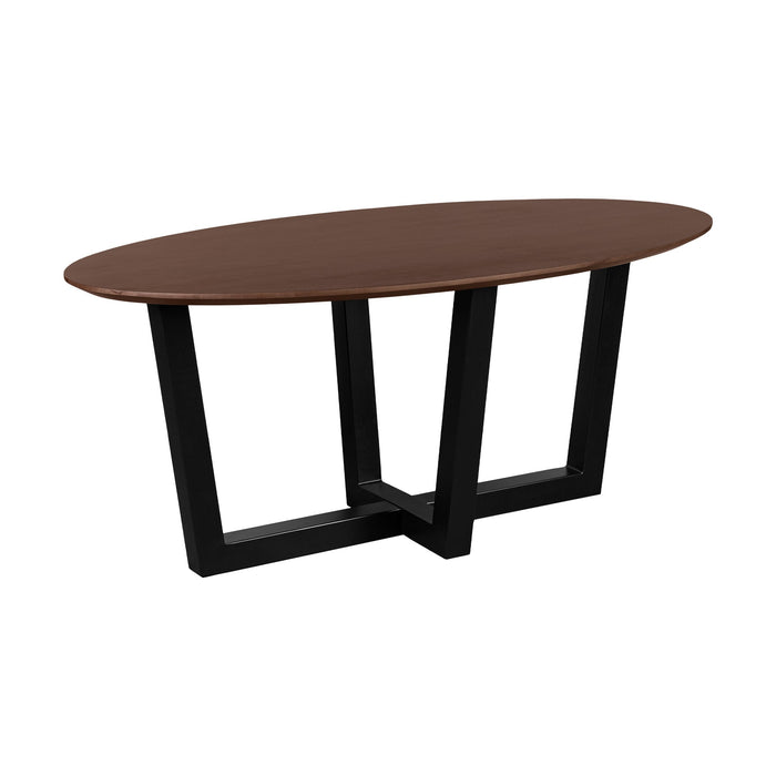 QUVIO Eettafel Sofia - Ovaal - 180x90 cm - W-poot - FSC gecertificeerd mangohout - Bruin