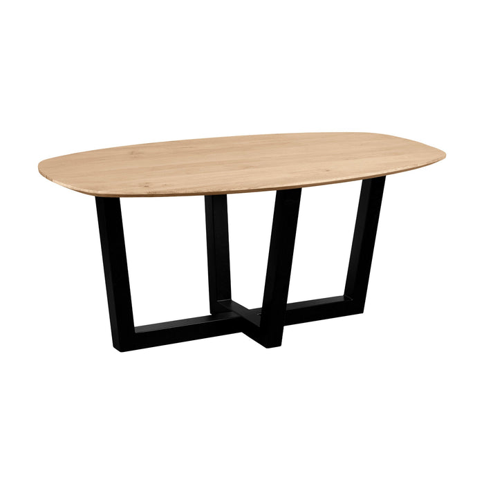 QUVIO Eettafel Sofia - Deens ovaal - 160x90 cm - W-poot - FSC gecertificeerd mangohout - Naturel