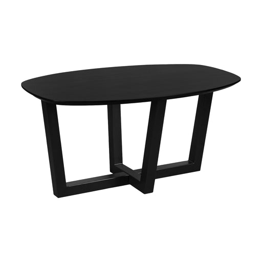 QUVIO Eettafel Sofia - Deens ovaal - 160x90 cm - W-poot - FSC gecertificeerd mangohout - Zwart